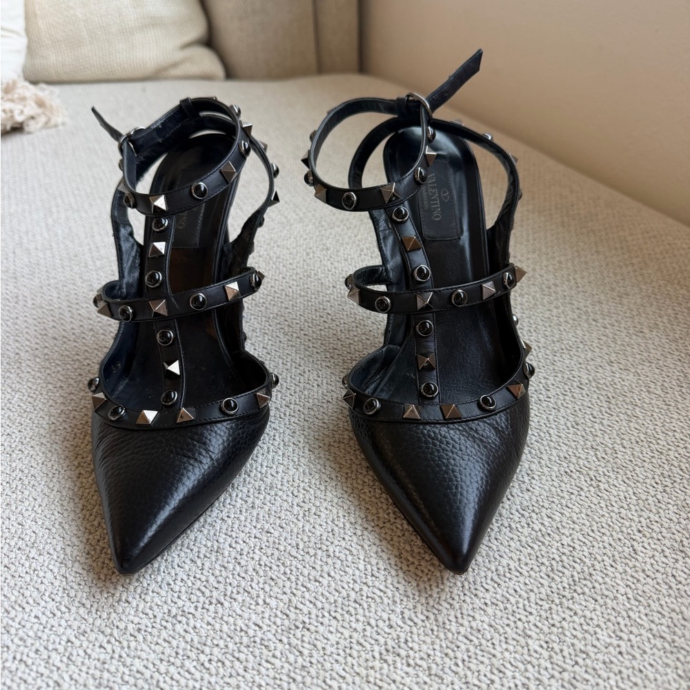 Valentino Rockstud Cage T-strap Pumps